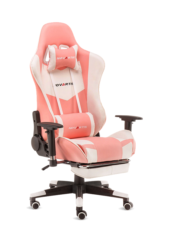 Scaun de jocuri cu ridicata de înaltă calitate PU PVC Modern Racing Pink Gear 