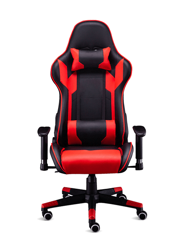 Modern Office Silla Gamers Scaun de gaming din piele de lux, negru și roșu 
