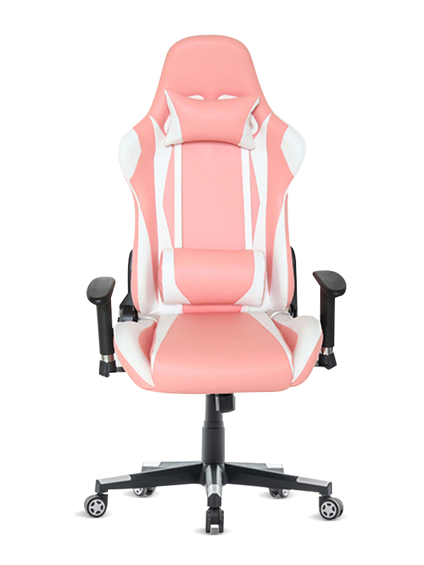 Scaun de gaming roz cu spatar inalt Scaune de gaming ergonomice la 180 de grade cu suport pentru picioare 
